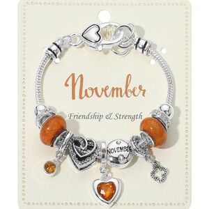 November Birthstone Charm Bracelet